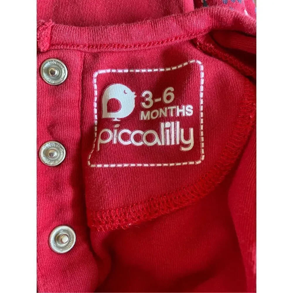 Piccalilly infant girls, longsleeved bunny organic cotton dress size 3/6 months